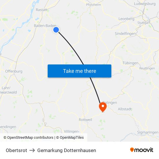 Obertsrot to Gemarkung Dotternhausen map