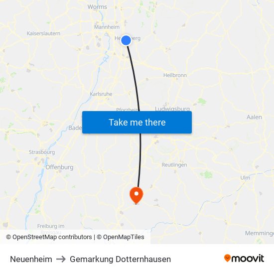 Neuenheim to Gemarkung Dotternhausen map