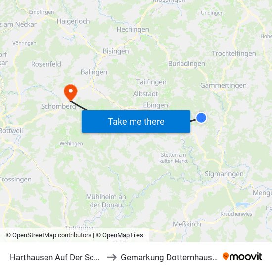 Harthausen Auf Der Scher to Gemarkung Dotternhausen map