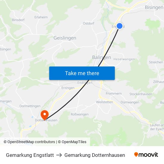 Gemarkung Engstlatt to Gemarkung Dotternhausen map