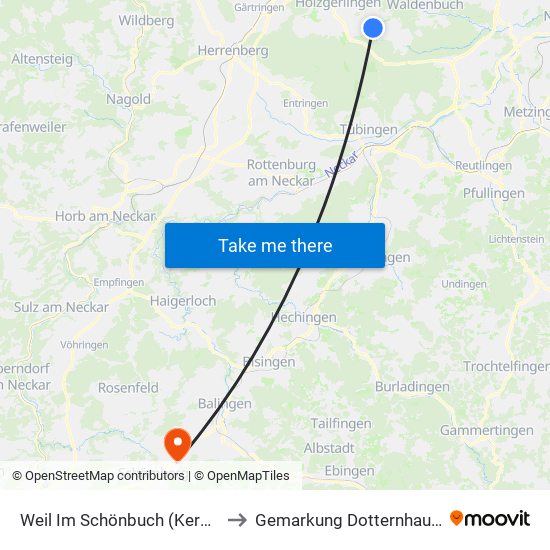 Weil Im Schönbuch (Kernort) to Gemarkung Dotternhausen map