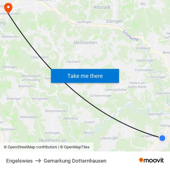 Engelswies to Gemarkung Dotternhausen map