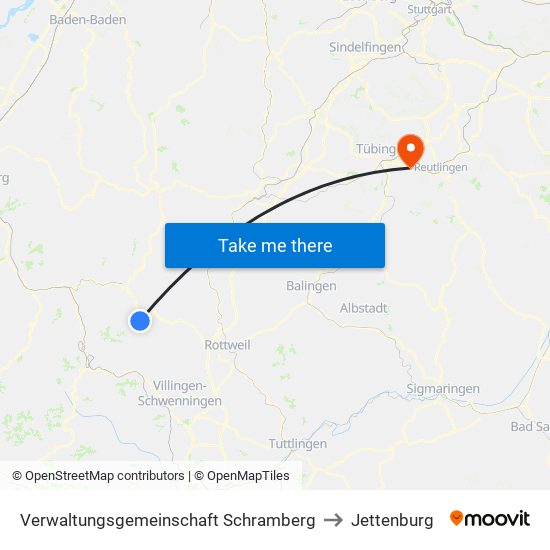Verwaltungsgemeinschaft Schramberg to Jettenburg map