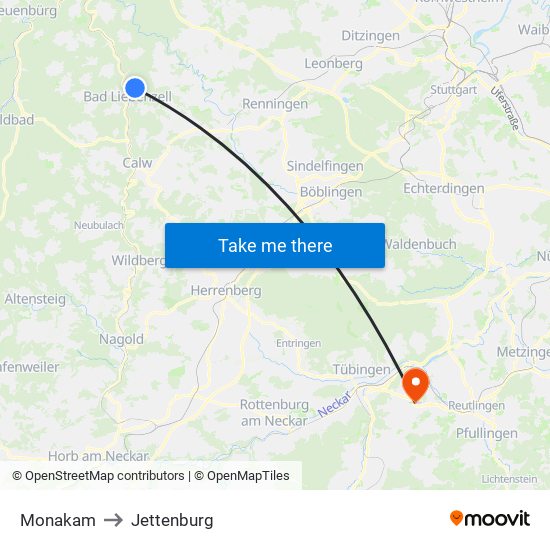 Monakam to Jettenburg map