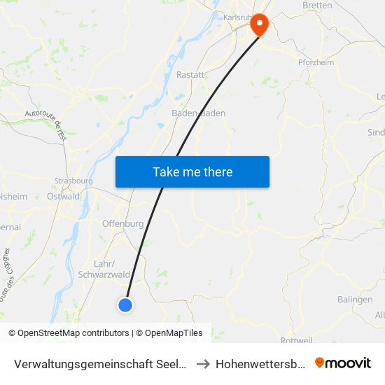 Verwaltungsgemeinschaft Seelbach to Hohenwettersbach map