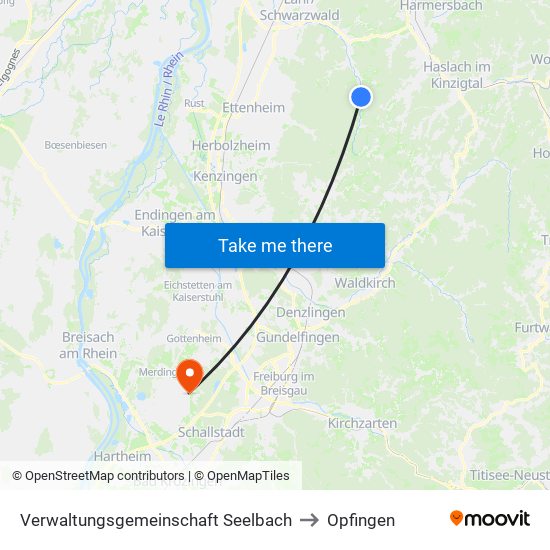 Verwaltungsgemeinschaft Seelbach to Opfingen map