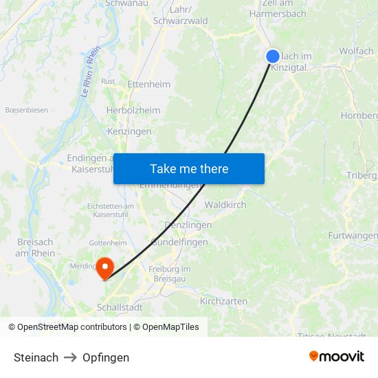 Steinach to Opfingen map