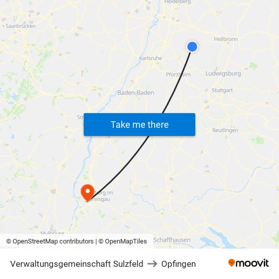 Verwaltungsgemeinschaft Sulzfeld to Opfingen map