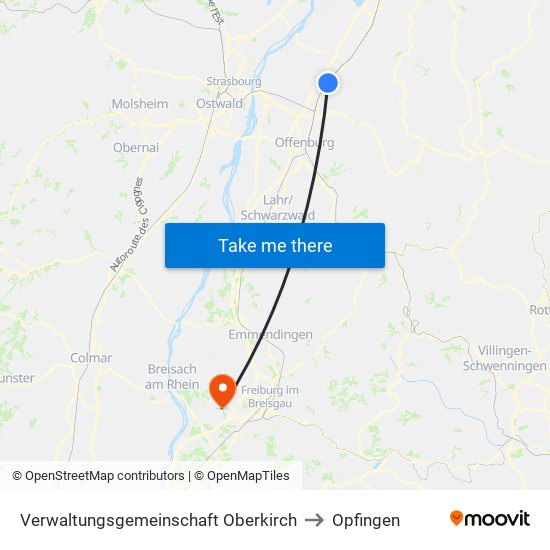 Verwaltungsgemeinschaft Oberkirch to Opfingen map