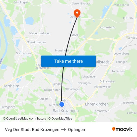 Vvg Der Stadt Bad Krozingen to Opfingen map