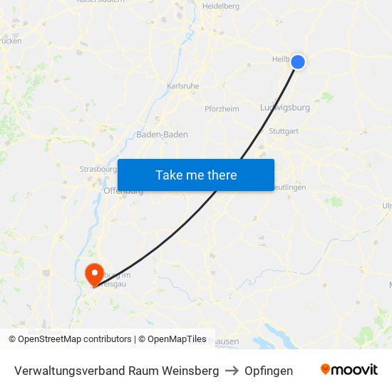 Verwaltungsverband Raum Weinsberg to Opfingen map