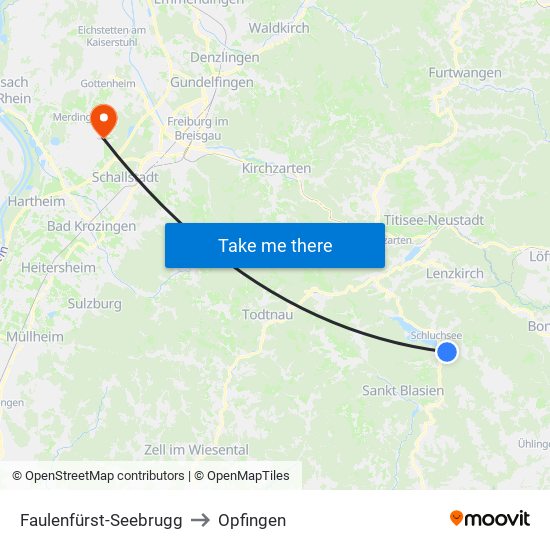 Faulenfürst-Seebrugg to Opfingen map