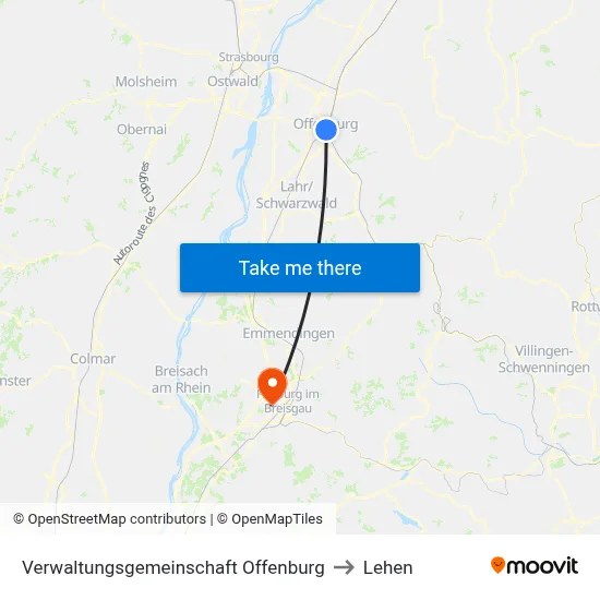 Verwaltungsgemeinschaft Offenburg to Lehen map