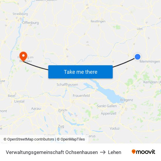 Verwaltungsgemeinschaft Ochsenhausen to Lehen map