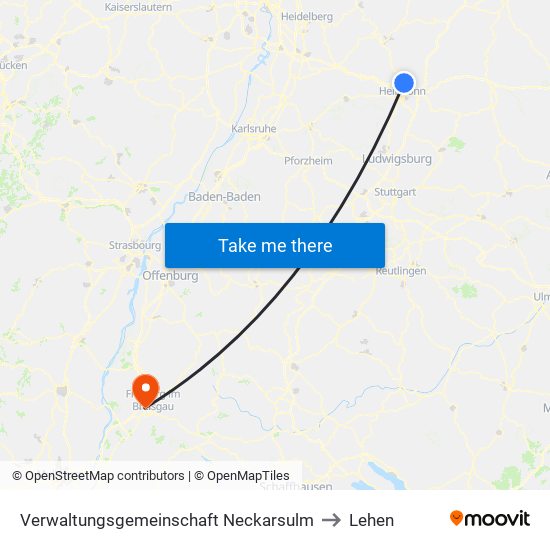Verwaltungsgemeinschaft Neckarsulm to Lehen map