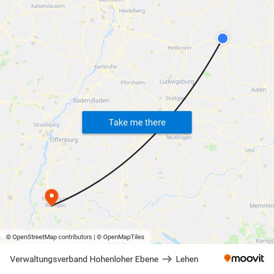 Verwaltungsverband Hohenloher Ebene to Lehen map