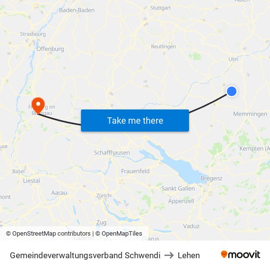 Gemeindeverwaltungsverband Schwendi to Lehen map