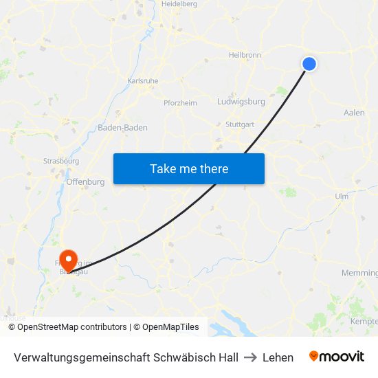 Verwaltungsgemeinschaft Schwäbisch Hall to Lehen map