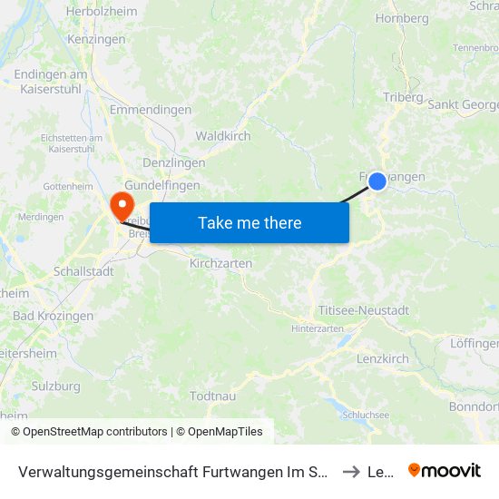 Verwaltungsgemeinschaft Furtwangen Im Schwarzwald to Lehen map