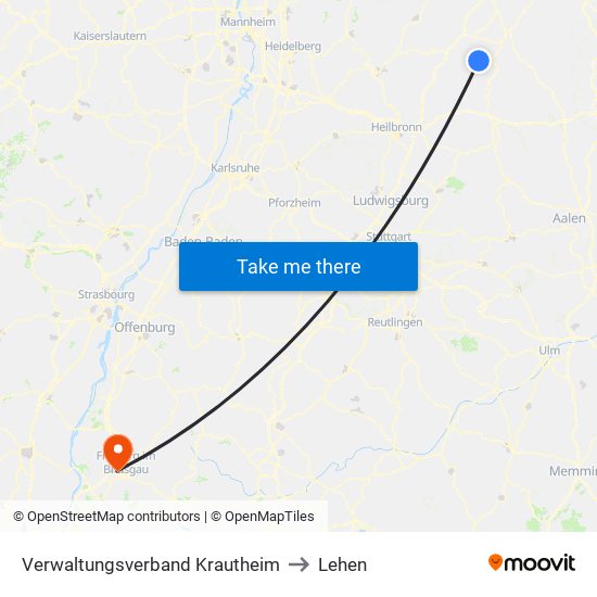 Verwaltungsverband Krautheim to Lehen map