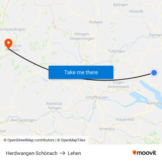 Herdwangen-Schönach to Lehen map