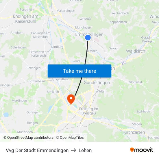 Vvg Der Stadt Emmendingen to Lehen map