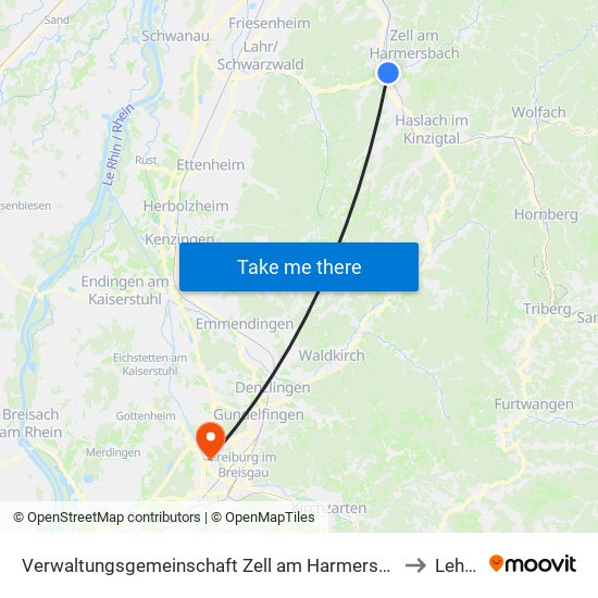 Verwaltungsgemeinschaft Zell am Harmersbach to Lehen map
