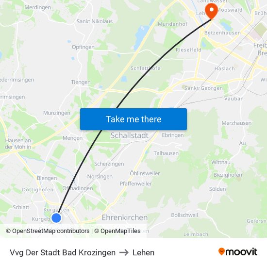 Vvg Der Stadt Bad Krozingen to Lehen map