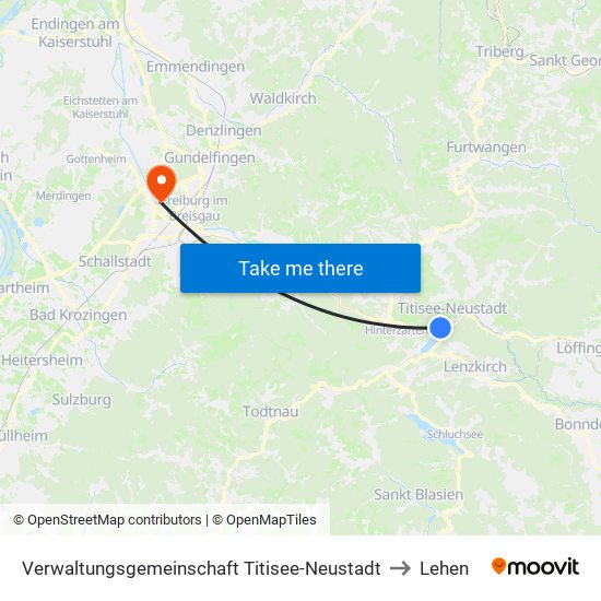 Verwaltungsgemeinschaft Titisee-Neustadt to Lehen map