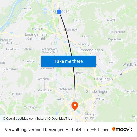 Verwaltungsverband Kenzingen-Herbolzheim to Lehen map