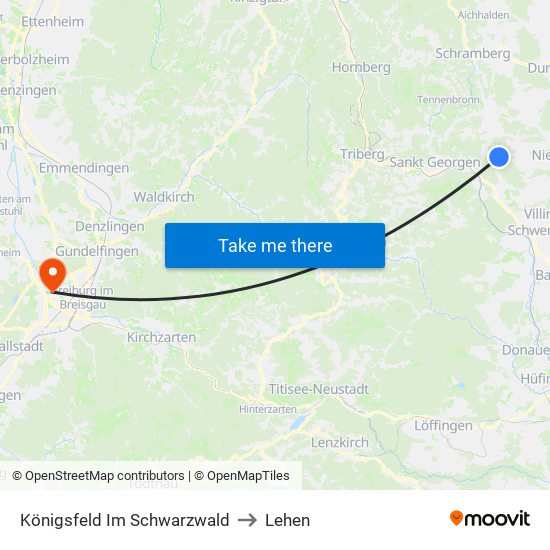 Königsfeld Im Schwarzwald to Lehen map