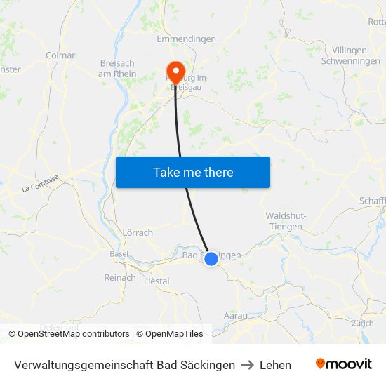 Verwaltungsgemeinschaft Bad Säckingen to Lehen map