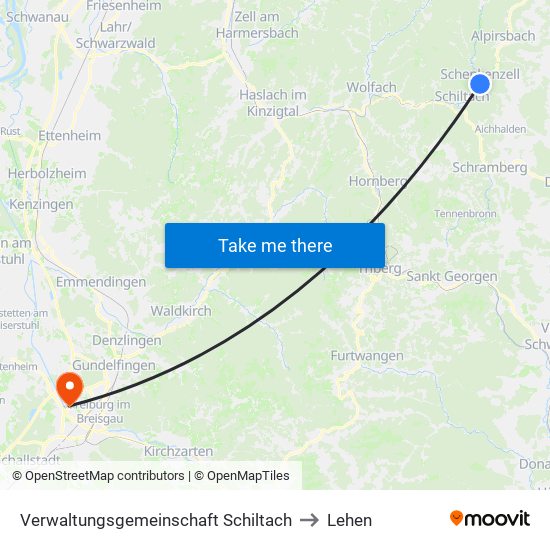 Verwaltungsgemeinschaft Schiltach to Lehen map