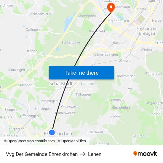 Vvg Der Gemeinde Ehrenkirchen to Lehen map