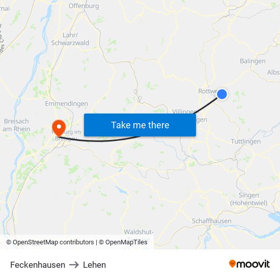 Feckenhausen to Lehen map