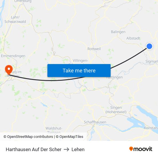 Harthausen Auf Der Scher to Lehen map