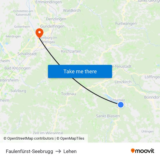 Faulenfürst-Seebrugg to Lehen map