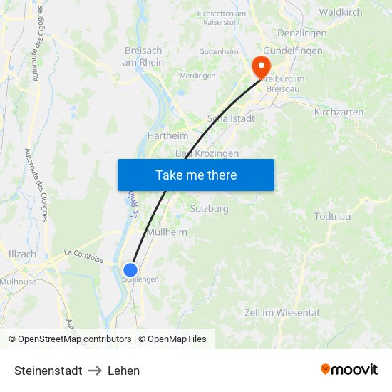 Steinenstadt to Lehen map