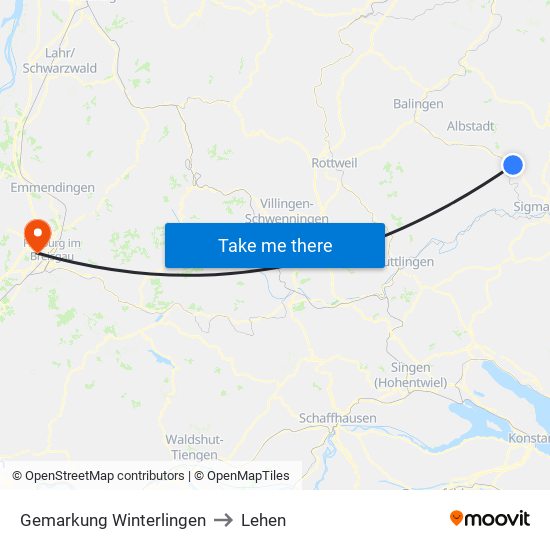 Gemarkung Winterlingen to Lehen map