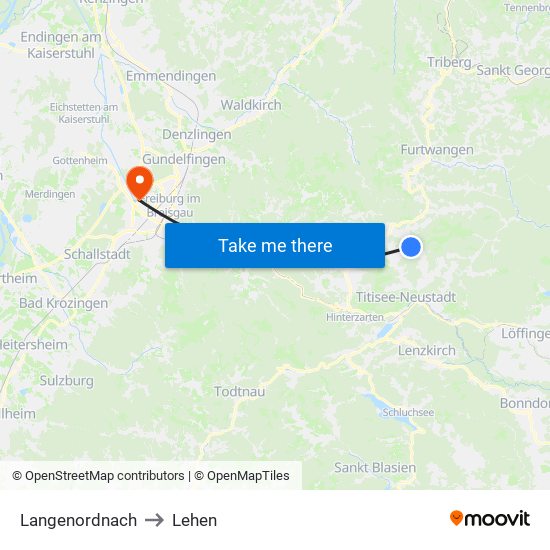 Langenordnach to Lehen map