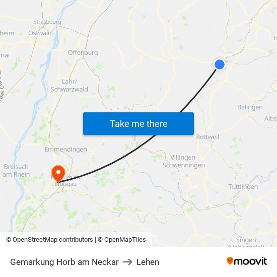 Gemarkung Horb am Neckar to Lehen map