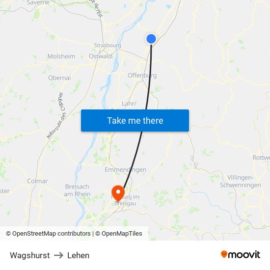 Wagshurst to Lehen map