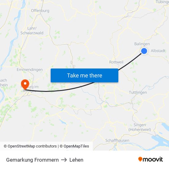 Gemarkung Frommern to Lehen map