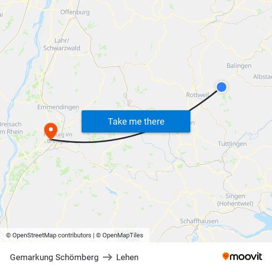 Gemarkung Schömberg to Lehen map