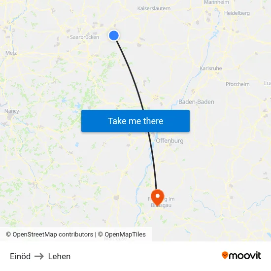 Einöd to Lehen map