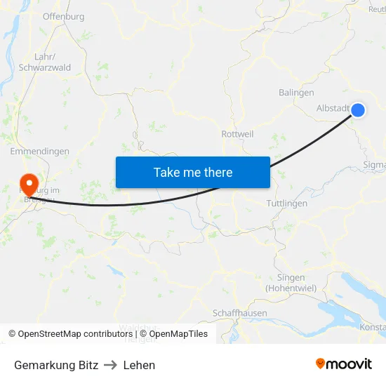 Gemarkung Bitz to Lehen map