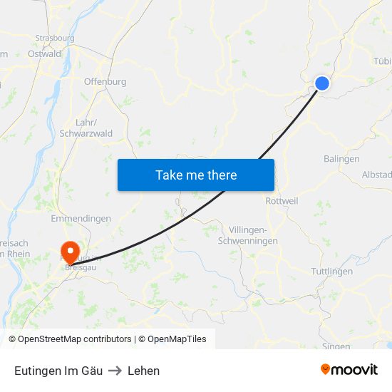 Eutingen Im Gäu to Lehen map