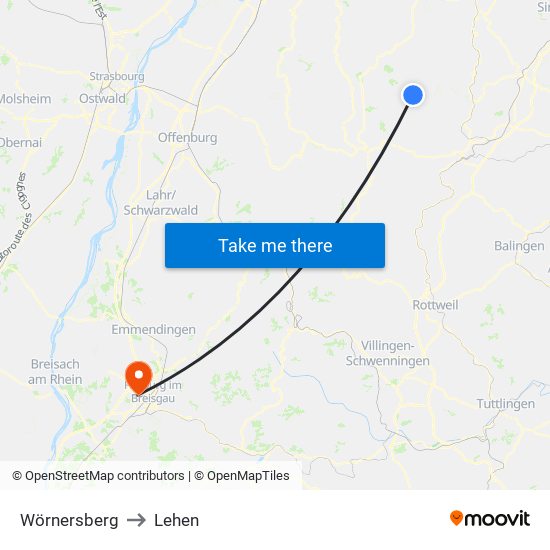 Wörnersberg to Lehen map