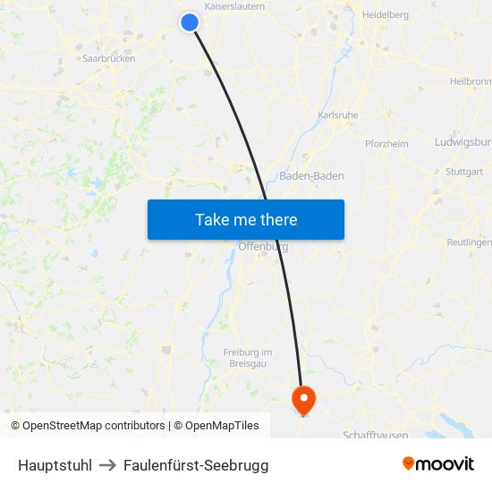 Hauptstuhl to Faulenfürst-Seebrugg map