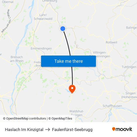 Haslach Im Kinzigtal to Faulenfürst-Seebrugg map
